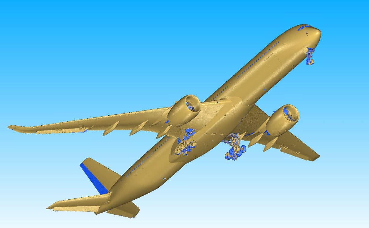 Rétro-conception d'avion par scan et post traitement 3D